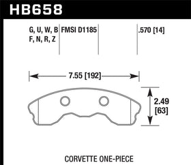 Hawk 10-11 Chevy Corvette Grand Sport / 06-08 Corvette Z06 (1 piece) Front DTC-70 Race Brake Pads - 0