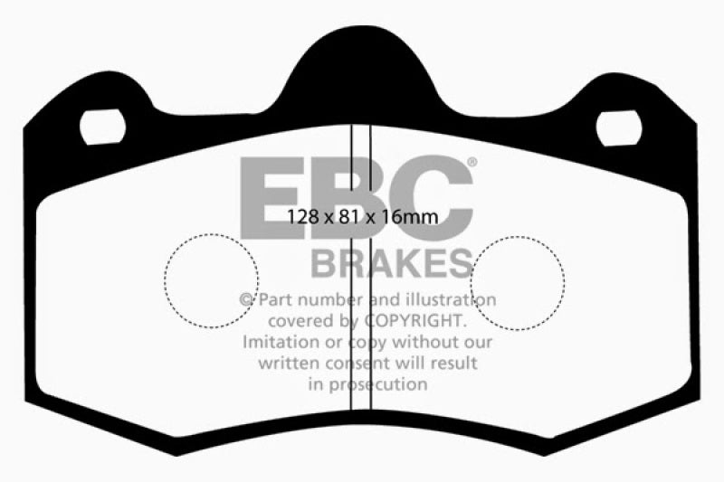 EBC 11+ Mclaren MP4-12C 3.8 Twin Turbo Yellowstuff Rear Brake Pads - 0