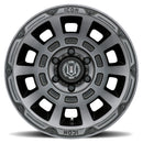 ICON Thrust 17x8.5 6x5.5 0mm Offset 4.75in BS 106.1mm Bore Smoked Satin Black Wheel-2