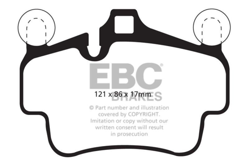 EBC 07-08 Porsche 911 (997) (Cast Iron Rotor only) 3.6 Carrera 2 Bluestuff Front Brake Pads - 0