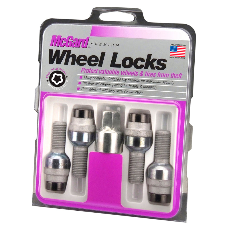 McGard Wheel Lock Bolt Set - 4pk. (Radius Seat) M14X1.5 / 17mm Hex / 28.2mm Shank Length - Black - 0