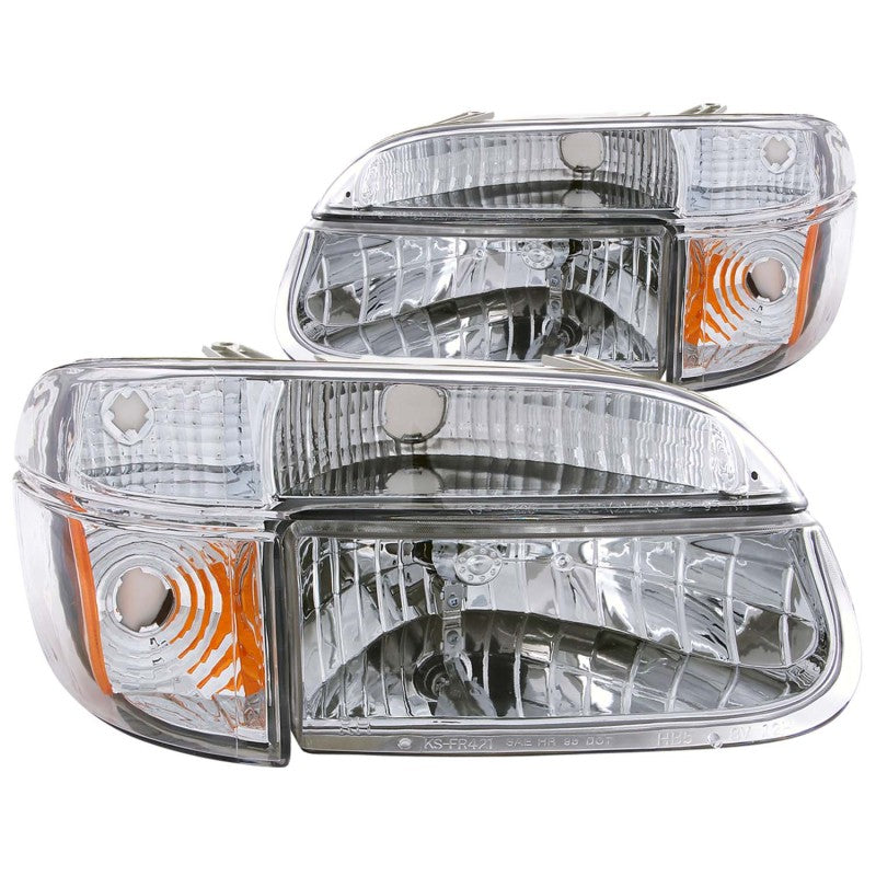 ANZO 1995-2001 Ford Explorer Crystal Headlights Chrome w/ Corner Lights 2pc - 0