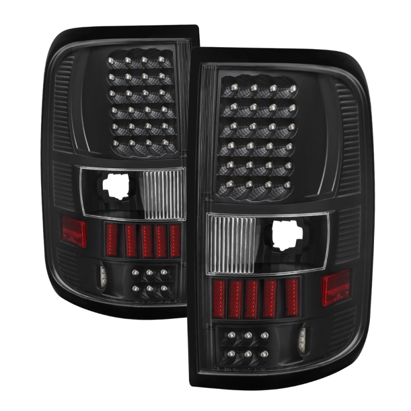 Xtune Ford F150 Styleside 04-08 (Not Fit Heritage & SVT) LED Tail Lights Black ALT-ON-FF15004-LED-BK - 0