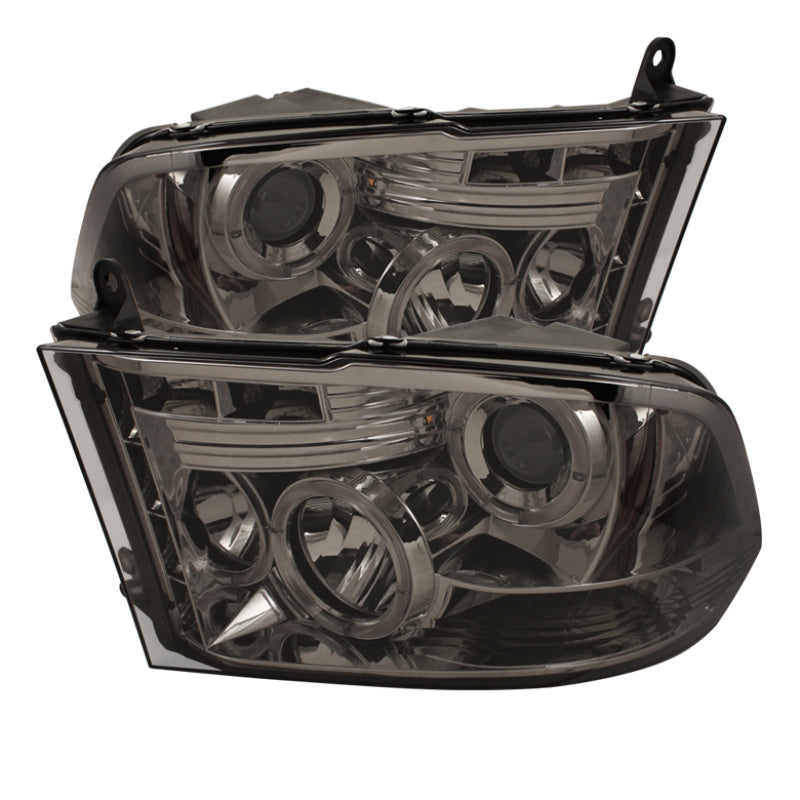 Spyder Dodge Ram 1500 09-14 10-14 Projector Headlights Halogen- LED Halo LED- Smke PRO-YD-DR09-HL-SM - 0