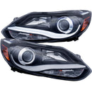 ANZO 2012-2014 Ford Focus Projector Headlights w/ Plank Style Design Black-2