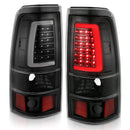 ANZO 2003-2006 Chevy Silverado 1500 LED Taillights Plank Style Black w/Clear Lens-5