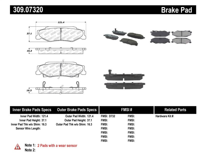 StopTech Performance 04-08 Cadillac XLR/XLR-V / 97-10 Chevrolet Corvette Rear Brake Pads - 0