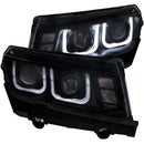 ANZO 2014-2015 Chevrolet Camaro Projector Headlights w/ U-Bar Black-2