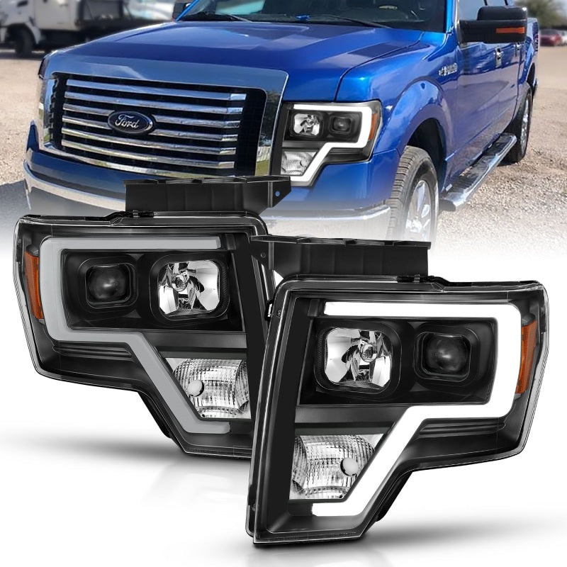 ANZO 2009-2014 Ford F-150 Projector Light Bar H.L Black Amber - 0