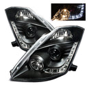 Spyder Nissan 350Z 03-05 Projector Headlights Halogen Model Only - DRL Black PRO-YD-N350Z02-DRL-BK-1