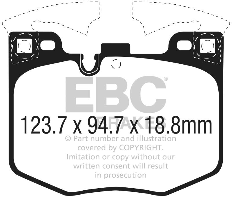 EBC 2017+ BMW 530 2.0L Turbo (G30) Yellowstuff Front Brake Pads - 0