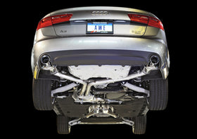 AWE Tuning Audi C7 A6 3.0T Touring Edition Exhaust - Dual Outlet Chrome Silver Tips - 0