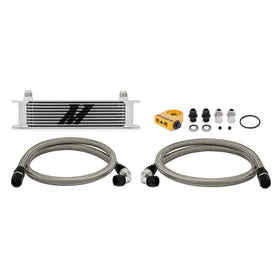 Mishimoto Universal Thermostatic 10 Row Oil Cooler Kit - Silver - 0