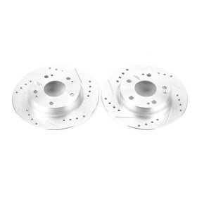 Power Stop 16-19 Honda Civic Rear Evolution Drilled & Slotted Rotors - Pair - 0