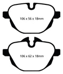 EBC 11+ BMW X3 2.0 Turbo (F25) Greenstuff Rear Brake Pads-3