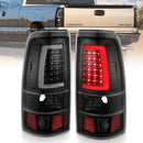 ANZO 1999-2002 Chevy Silverado 1500 LED Taillights Plank Style Black w/Clear Lens-1