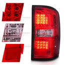 ANZO 2014-2018 GMC Sierra LED Tail Lights Black Housing Red/Clear Lens-4