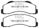 EBC 15+ Ford F150 2.7 Twin Turbo (2WD) Extra Duty Front Brake Pads-1
