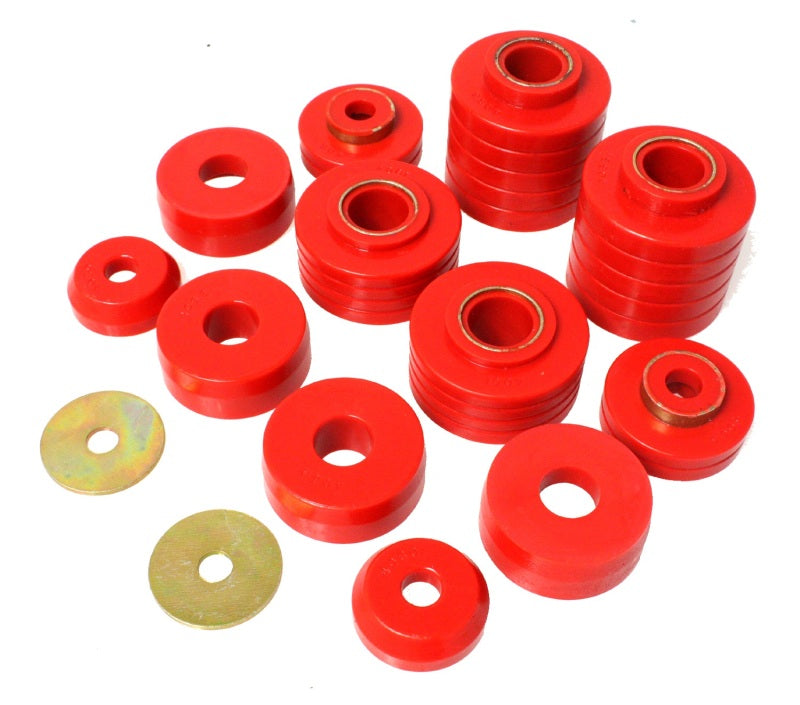 Energy Suspension 80-98 Ford F250/F350 / 80-92 Ford F100/F150 / 85-98 Ford F450 Red Body Mount Set - 0