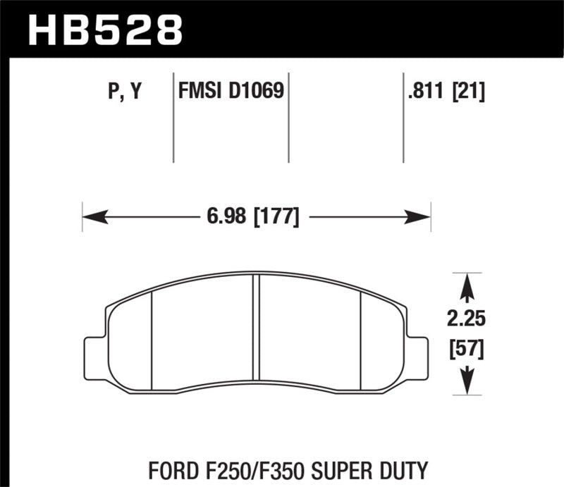 Hawk 05-11 Ford F250/F350 / 2011 Ford F550 SuperDuty Street Front Brake Pads - 0