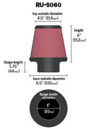 K&N Universal Clamp-On Air Filter 4in FLG / 6-1/2in B / 4-1/2in T / 6in H-7