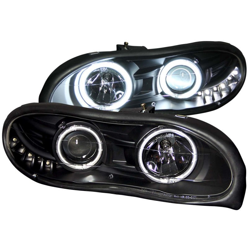 ANZO 1998-2002 Chevrolet Camaro Projector Headlights w/ Halo Black - 0