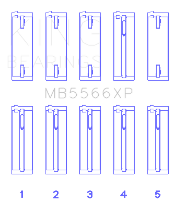 King Engine Bearings Audi A4 1.8L AEB Performance Main Bearing Set - Size +.25mm