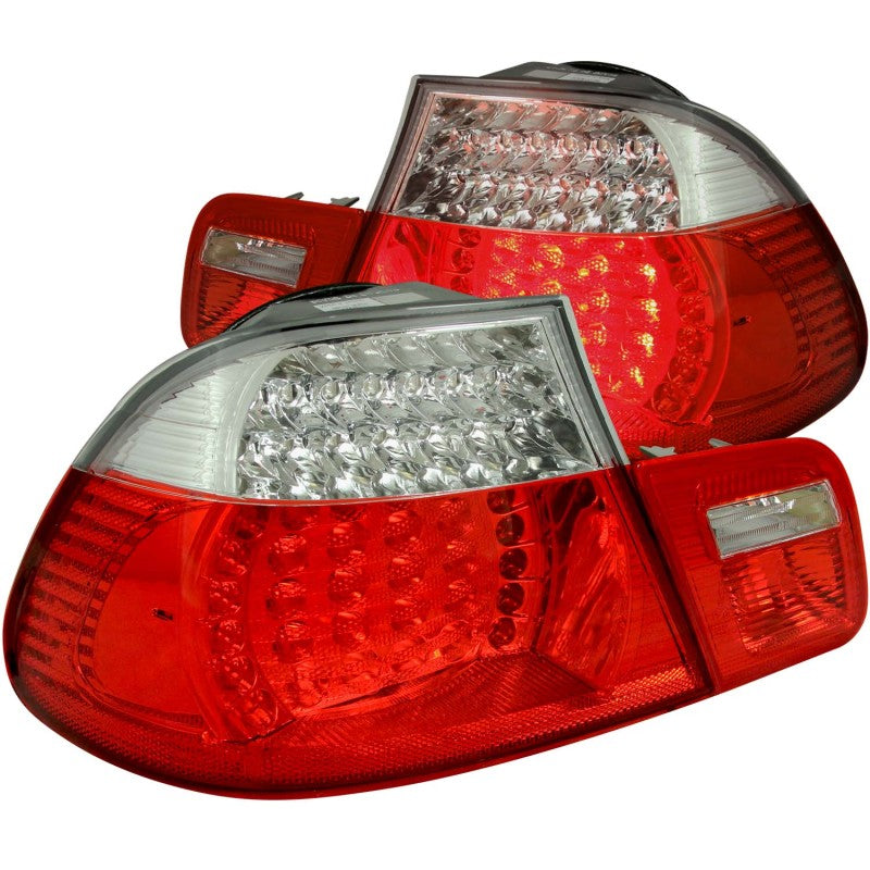 ANZO 2000-2003 BMW 3 Series E46 LED Taillights Red/Clear - 0