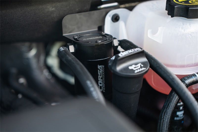 Corsa 2019-2025 Silverado/Sierra & 2021-2025 Tahoe/Suburban/Yukon/Denali Aluminum Oil Catch Can - 0