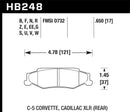 Hawk 97-06 Corvette (incl C5 Z06) HP+ Street Rear Brake Pads-2