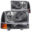 ANZO 2000-2004 Ford Excursion Crystal Headlights Black-1