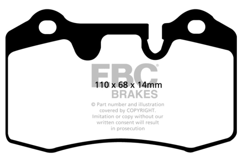 EBC 04-12 Aston Martin DB9 5.9 Redstuff Rear Brake Pads - 0