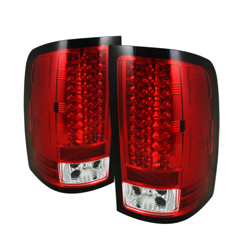 Spyder GMC Sierra 07-13 (Not 3500 Dually 4 Rear Wheels)LED Tail Lights Red Clear ALT-YD-GS07-LED-RC - 0