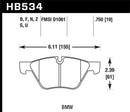 Hawk 08-12 BMW 128i /06 325i/325Xi /07 328i/328Xi /06 330i/330Xi Front HT-10 Race Brake Pads-4