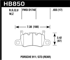 Hawk Audi 14-19 Porsche 911 / 2016 Cayman / 17-19 Panamera PC Rear Brake Pads w/ Carbon Ceramics - 0