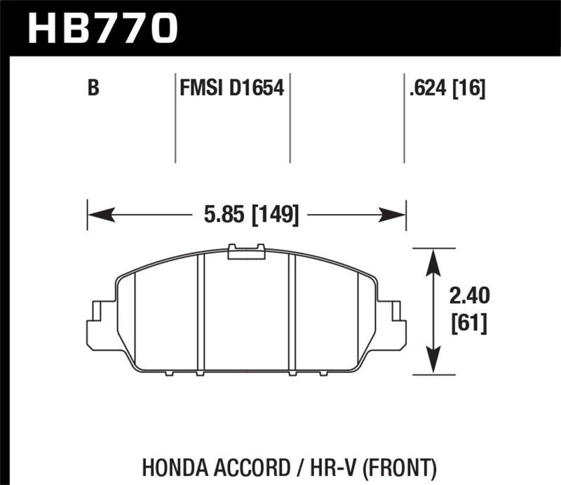 Hawk 13-17 Honda Accord HPS 5.0 Front Brake Pads - 0