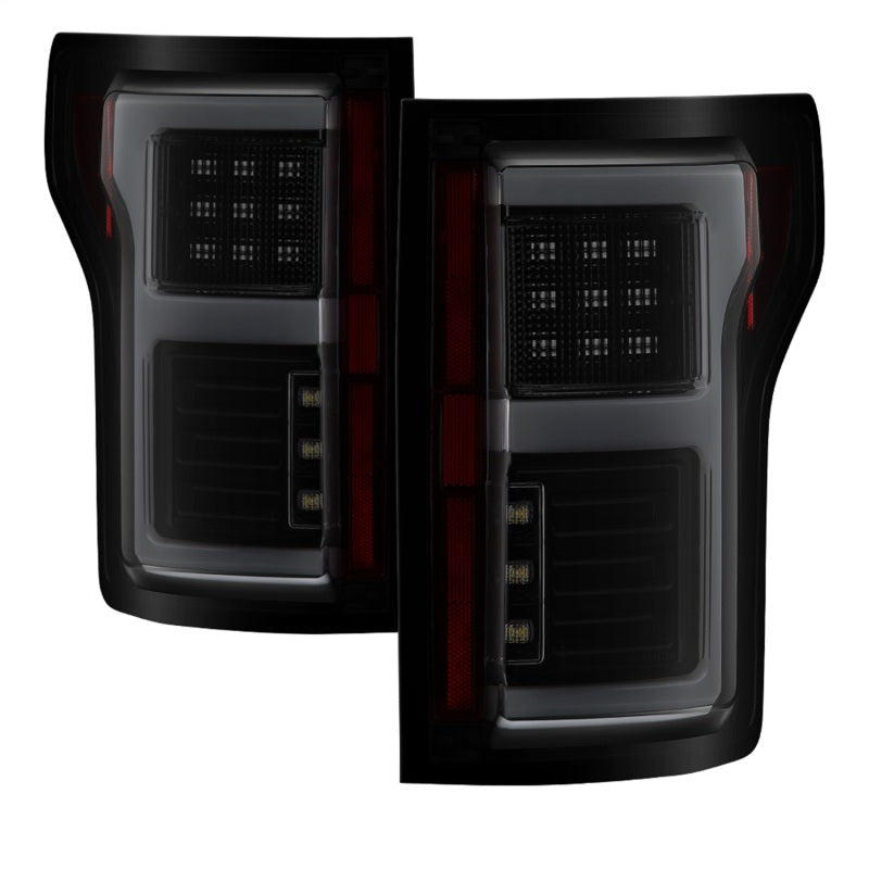 Spyder 15-17 Ford F-150 LED Tail Lights (w/Blind Spot) - Black Smoke (ALT-YD-FF15015BS-LBLED-BSM) - 0