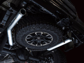 AWE Tuning 22-23 GMC Sierra 1500 AT4X 6.2L 0FG Catback Split Dual (Flat Bumper) - Bashguard(No Tips) - 0