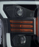 AlphaRex 18-19 Ford F-150 PRO-Series Proj Headlights Plank Style Gloss Blk w/Activ Light/Seq Signal-2
