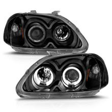 Load image into Gallery viewer, ANZO 1996-1998 Honda Civic Projector Headlights w/ Halo Black