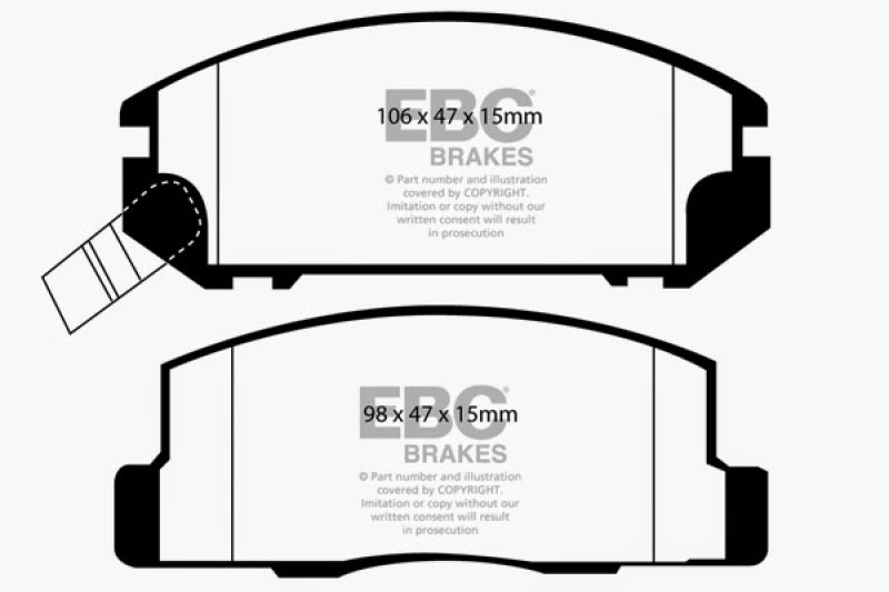 EBC 99-02 Toyota MR2 1.8 Redstuff Rear Brake Pads - 0