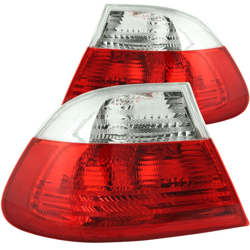 ANZO 2000-2003 BMW 3 Series E46 Taillights Red/Clear - 0