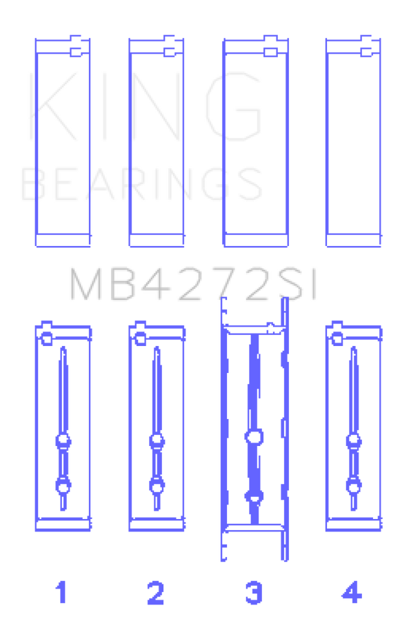 King Engine Bearings Holden Alloytec 175/190 Crankshaft Main Bearing Set