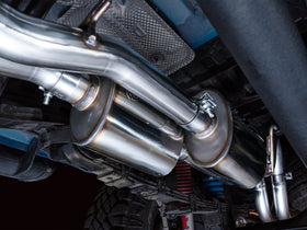 AWE Tuning 16-22 Toyota Tacoma 0FG Cat-Back Exhaust w/ BashGuard - Dual Diamond Black Tips - 0