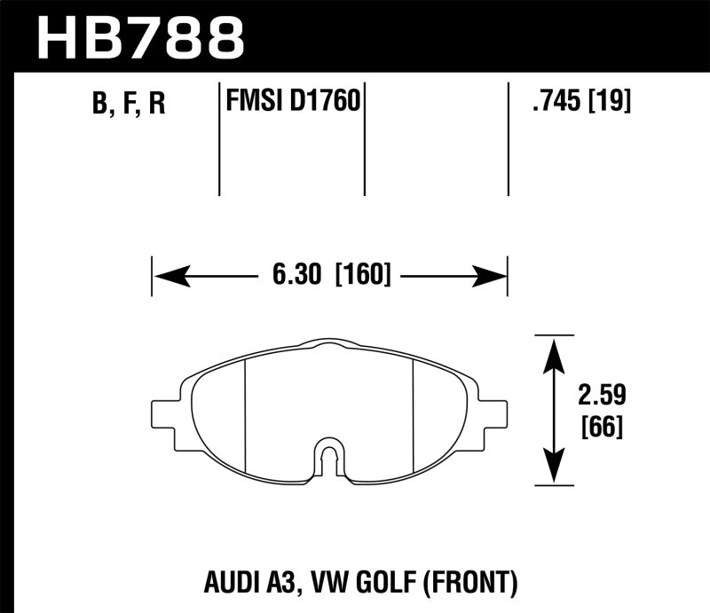 Hawk 15-17 VW Golf / Audi A3/A3 Quattro HPS Street Front Brake Pads - 0