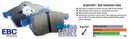 EBC 14+ Chevrolet Corvette Stingray (C7) 6.2 Bluestuff Rear Brake Pads-6