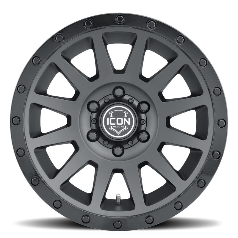 ICON Compression 18x9 6x5.5 0mm Offset 5in BS 106.1mm Bore Double Black Wheel - 0