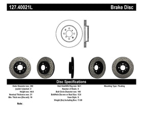StopTech 90-01 Acura Integra (exc. Type R) / 01-05 Honda Civic / 07+ Honda Fit / 93-97 Del Sol VTEC - 0