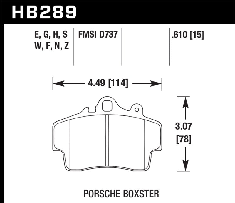 Hawk 97-08 Porsche Boxster DTC-60 Compound Front Brake Pads - 0