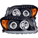 ANZO 2006-2008 Toyota Rav4 Projector Headlights w/ Halo Black-1
